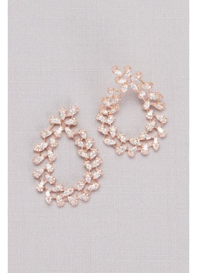 Pear-Shaped Cubic Zirconia Swirl Hoop Earrings | David's Bridal
